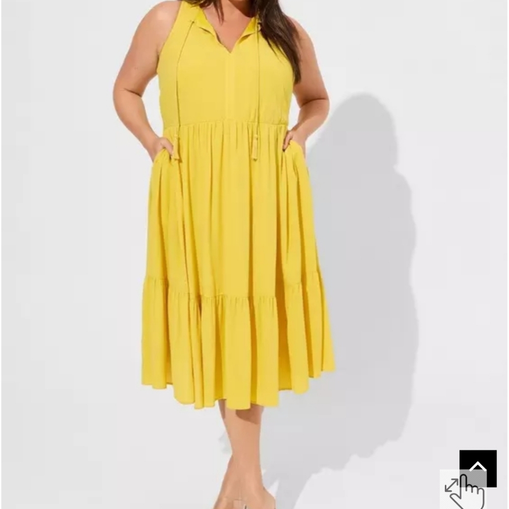 Torrid Wash Gauze Tiered Midi Dress